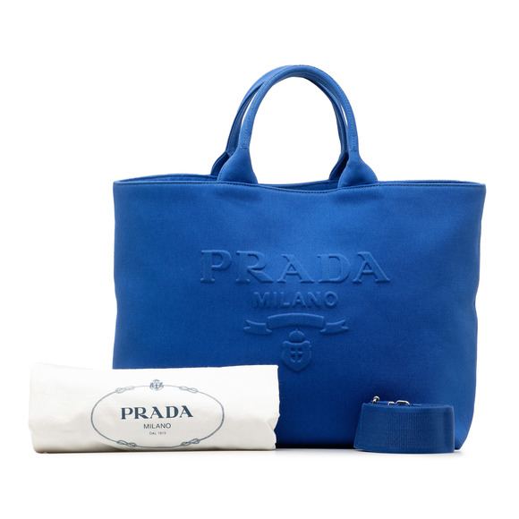 Pre-Loved Prada Medium Canvas Logo Drill Satchel - Picture 11 of 11